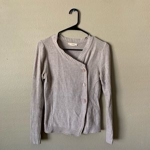 Fransa Oatmeal Asymettrical Button Sweater Sz S